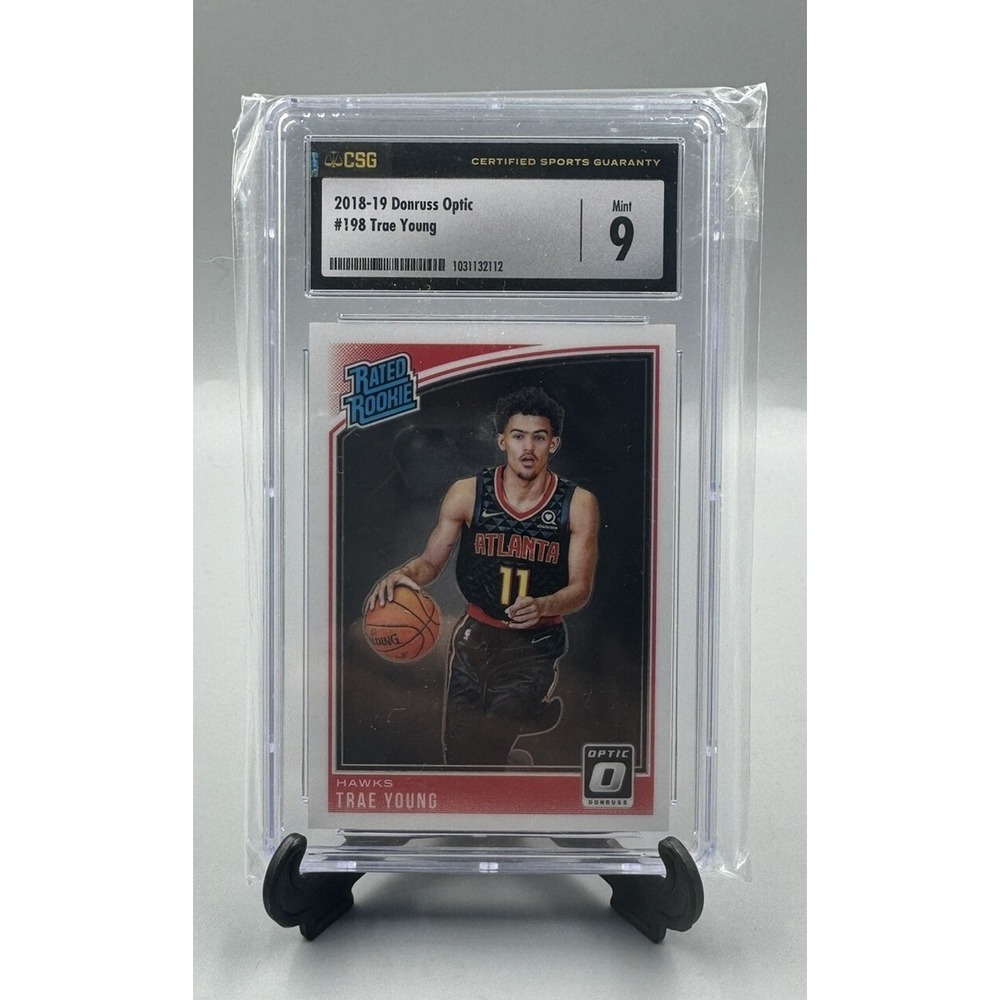 2018-19 Panini Donruss Optic‎ - Rated Rookie #198 Trae Young RC Rookie CSG 9